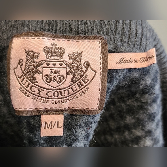 JUICY COUTURE Vintage Women Knit Boop Tube Size M-L Grey Lightweight - Picture 7 of 8